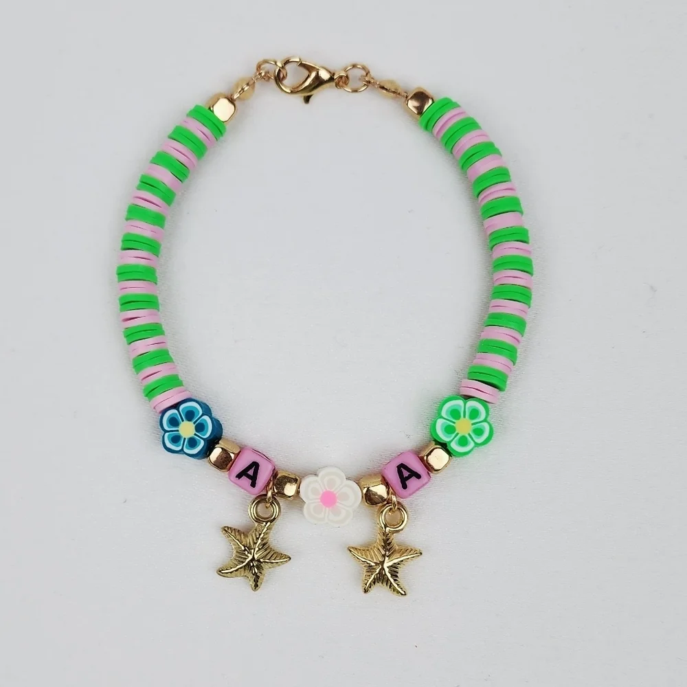 Handmade Flower Letter A Bracelet